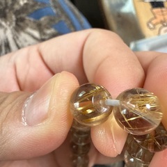 高品質 ゴールドルチルクォーツ 9mm 天然石 パワーストーンの画像