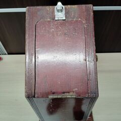 現状品 当時物 新井式回転抽籤器 くじ引き 福引き ガラポン 木製 ガラガラ 抽選機 ブラウン 置物 オブジェ 苫小牧西店の画像