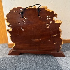 精密細工 装飾品 工芸品 木彫り　中国　仙人　極細密木彫り　縁起物　王様　桃の画像