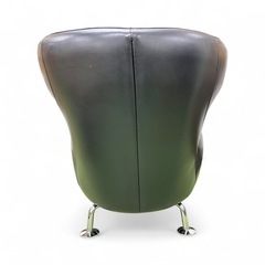 【IDC大塚家具】Domicil ドミシール 黒総革 アームチェア 1人掛けソファ DM-KOD9011 ケン・オクヤマの画像