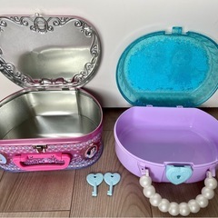 〈Disneyプリンセス〉今月末まで 宝物 お出かけ BOX 2個セット 鍵付きの画像