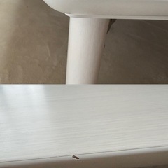 こたつテーブル　120×80 白　木目調の画像