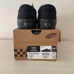 24.5cm　VANS STANCE スタンス V362 BLACK/BLACKの画像