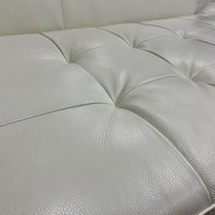 【高級ランク】IDC大塚家具 本革L/S コンフォート ソファ ホワイトの画像
