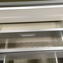 ★リユースのサカイ横浜南店★YM1440 パモウナ レンジボード ホワイト/シルバー W100×D45×H205 クリーニング済みの画像