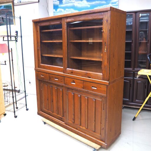 食器棚　スライド扉　W1500　リユース品　価格　33,000円