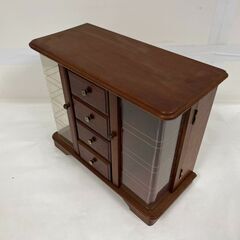 ジュエリーボックス アクセサリーケース 木製 オルゴール× レトロ 幅35cm×奥行16cm×高さ28cm の画像