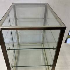 レトロ 全面 ガラスケース2段　PAT.A. KKK　SINGLE8　 コレクションケース ディスプレイ インテリア　横45㎝　高さ50㎝　奥行31㎝の画像
