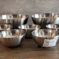 IKEA イケア BLANDA BLANK サービング ボウル ステンレススチール 7点セットの画像