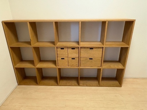 【状態良好】〈無印良品〉スタッキングシェルフ　3×5段（引き出し付）