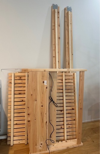 国産ひのき　シングルベッド　すのこベッド　美品　