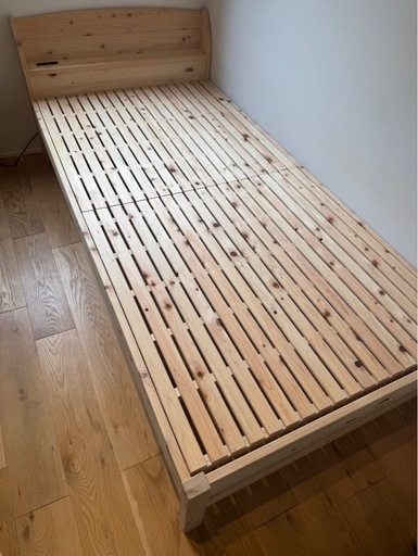 国産ひのき　シングルベッド　すのこベッド　美品