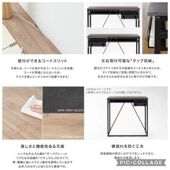 【9/13-15の引取で値引きします】LOWYA パソコンデスク　ベージュ×ホワイト の画像
