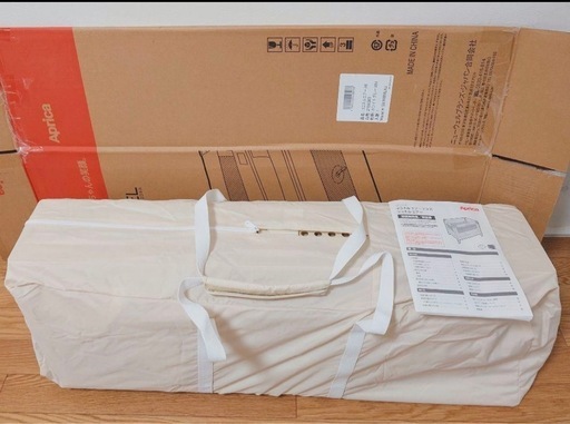 【Aprica アップリカ ココネルエアーAB ベビーベッド ホワイトグレー 美品】➕マットレスと方水シーツ付き