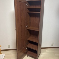全身鏡 収納 ドレッサー ウォルナット 木目の画像