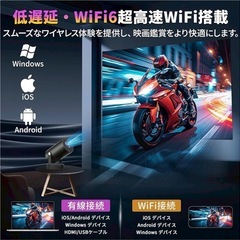 プロジェクター 家庭用 小型　外部スピーカー4K対応270°回転 軽量 天井投影の画像
