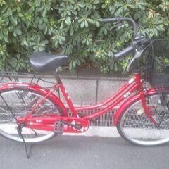 整備済み中古自転車　24インチ　税別￥8.980-　軽快車　レッド913　ママちゃりの画像