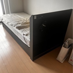 ニトリ　シングルジオチェスト　収納付きベッド　マットレスセット　※たのめる便不可の画像
