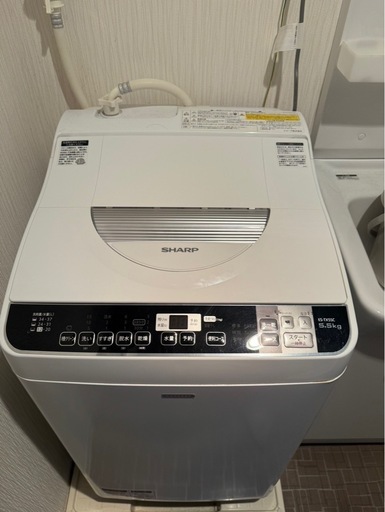 シャープ　電気洗濯乾燥機 ES-TX5SC-W 2017年製 縦型洗濯機