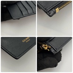 CELINE カードケース 財布 ブラック コインケース 小銭入れ　フラグメント　ケース レザーの画像