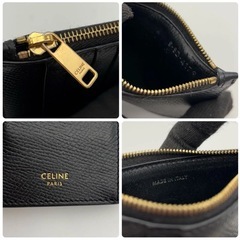 CELINE カードケース 財布 ブラック コインケース 小銭入れ　フラグメント　ケース レザーの画像