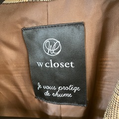 K2509-171 W closet テーラード ジャケット ダブル チェック柄 ブラウン系 レディース サイズ表記なし ほつれ毛玉有りの画像