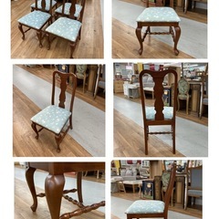 ジモティー限定価格！S724 ⭐輸入家具 エクステンションダイニング５点セット 幅113/150/188cm USEDの画像