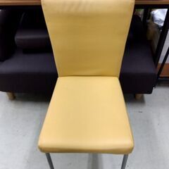 ダイニングチェア 合皮 イエロー 幅39×奥47×高81cm 食卓 椅子 家具 札幌市 中央区 南12条の画像