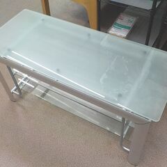 テレビ台 ガラス天板 幅100×高48.5㎝ ガラス棚×2段 TVボード TV台 西岡店の画像