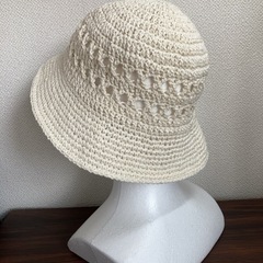 通気性有り涼しい♪オシャレ模様日除け帽子 バケットハット ハンドメイドかぎ針編みの画像