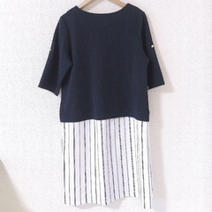 膝丈ワンピース ★ストライプ 柄  Mサイズ　いつでもお渡し可能です⭕️ 　の画像