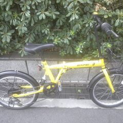 整備済み中古自転車　20インチ　税別￥12.800-　折り畳み自転車　Rサスペンション　外装６段　レモン913の画像