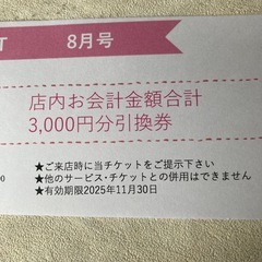 3000円分引換券　SOLDI ソルディ　宇都宮店の画像