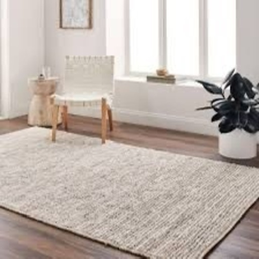 手織りジュートラグ ベージュ 240x240cm 正方形