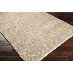 手織りジュートラグ ベージュ 240x240cm 正方形の画像