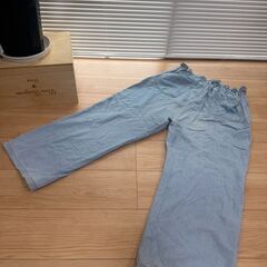 【引き取り限定】デニムパンツ／ワイドシルエット／ライトブルーの画像