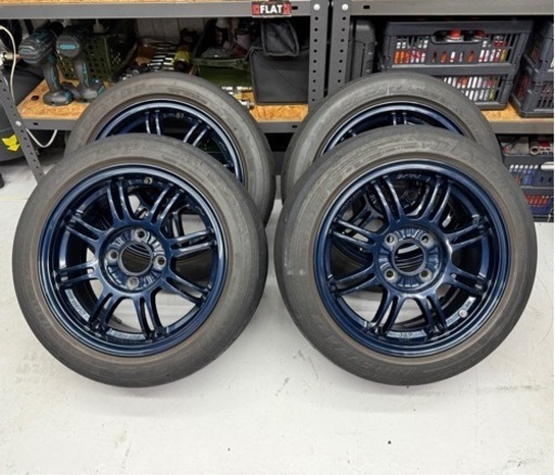 〈値下げしました〉レイズ A-LAP 14×6.0J+45 4H 100 2020 Limited 特別色ダークブルー　ダンロップZ3付き４本中古お譲りします