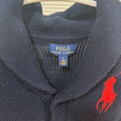【引き取り限定】POLO RALPH LAUREN キッズ カーディガン 紺色 5サイズ／ショールカラー ニットジャケットの画像