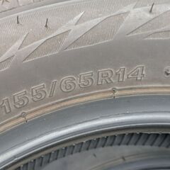 工賃こみ２０２３年ブリヂストン冬タイヤ１５５／６５Ｒ１４　４本セット④の画像