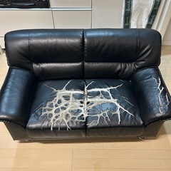 【無料】2人掛けソファ（ブラック）の画像