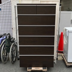 【武蔵小山店】ダークブラウン チェスト 6段7杯 収納箪笥 収納チェスト 引出し収納の画像