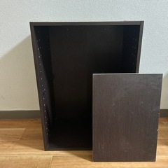 2段収納ボックス　ダークブラウン縦59 横42の画像