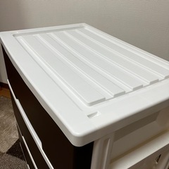 衣類収納ケース 3段 美品 ホワイト/ブラウンの画像