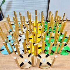 【まとめ売り22脚】アールエフヤマカワ 丸椅子／中古品／京都市内送料無料／スタッキング可の画像