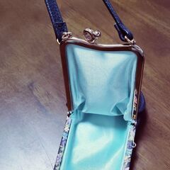 【レザー】小物がま口ポーチバッグ【印鑑入れ】の画像