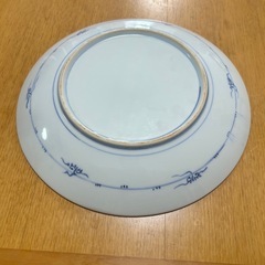 染付 山水画 皿 大皿 飾皿 の画像