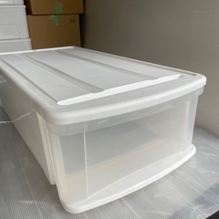 アイリスオーヤマ 収納 チェストI 日本製 幅37.6×奥行74×高さ21.2cm ホワイト/クリア 【1個800円/在庫9個】の画像