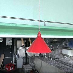 6個セット◆ペンダントライト　赤　レッド　飲食店で使用　シーリング　LED球付き◆の画像