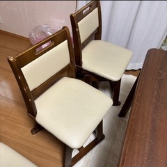 ウォールナット/ダイニングテーブル/イス4脚セット/まとめての画像