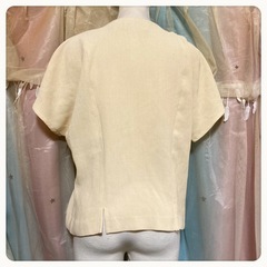 ꒰MON CHEZ꒱昭和レトロ風 半袖 ボタン ブラウス ジャケット風トップスの画像
